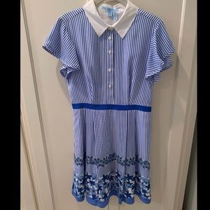 Draper James blue striped and floral dress